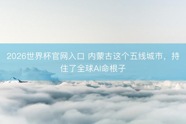 2026世界杯官网入口 内蒙古这个五线城市,持住了全球AI命根子