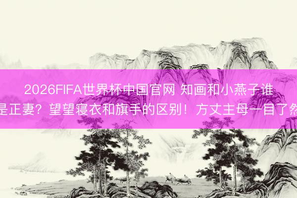 2026FIFA世界杯中国官网 知画和小燕子谁是正妻？望望寝衣和旗手的区别！方丈主母一目了然