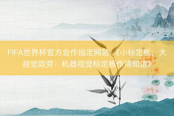 FIFA世界杯官方合作指定网站 《小标定板，大视觉效劳：机器视觉标定板作用知道》
