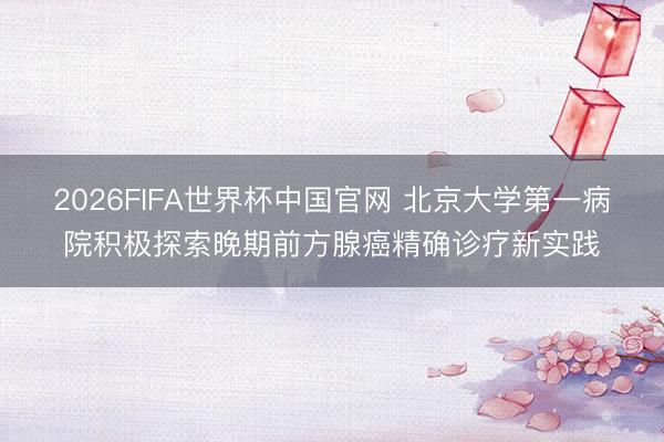 2026FIFA世界杯中国官网 北京大学第一病院积极探索晚期前方腺癌精确诊疗新实践