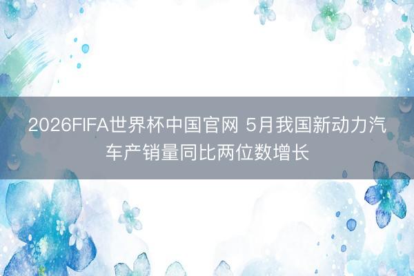 2026FIFA世界杯中国官网 5月我国新动力汽车产销量同比两位数增长